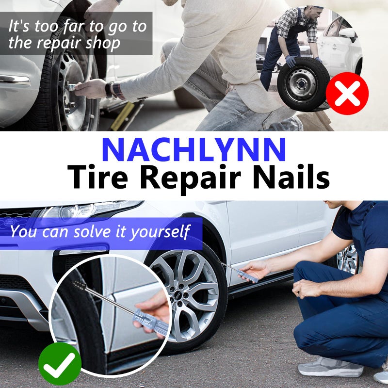 NACHLYNN 50 قطعة من مسامير إصلاح الإطارات، أداة براغي مطاطية ذاتية التنصت، أداة إصلاح إطارات الخدمة الذاتية Nai لشاحنة الدراجات النارية للسيارة - Image 5